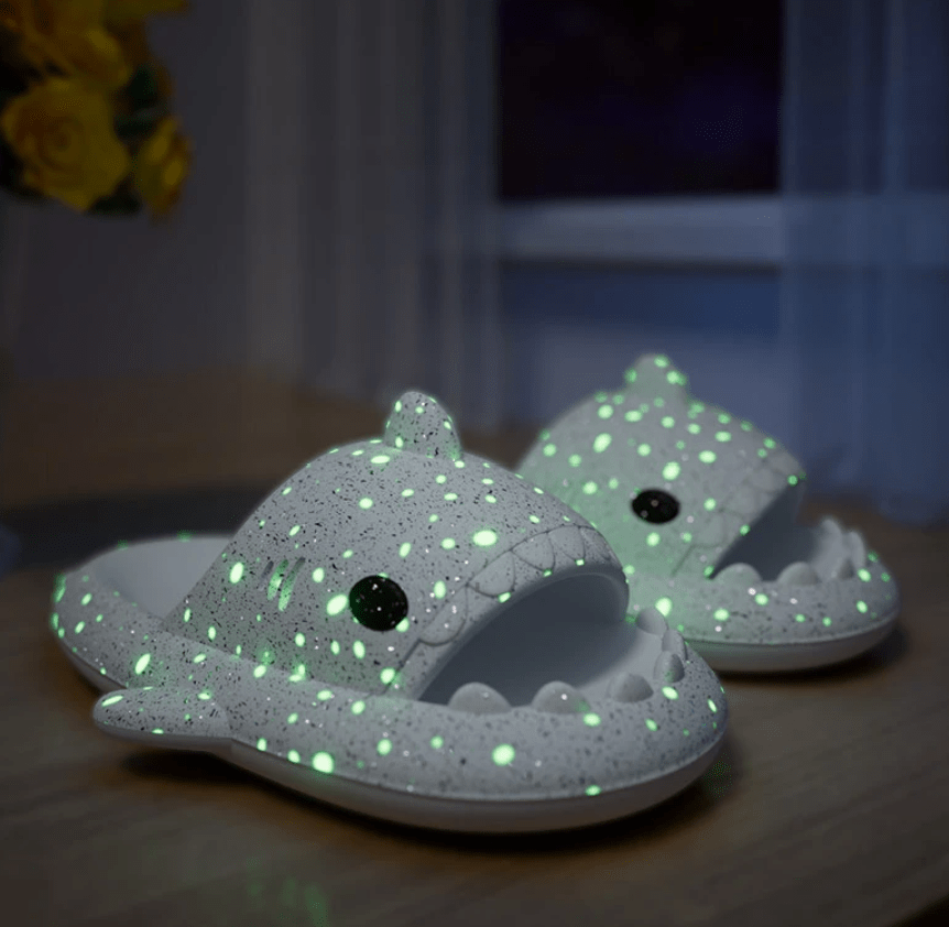 Glow Shark Slides Grey / 5.5-6 womens/ 4-4.5 mens Galaxy Shark Slides⢠(Limited Edition)