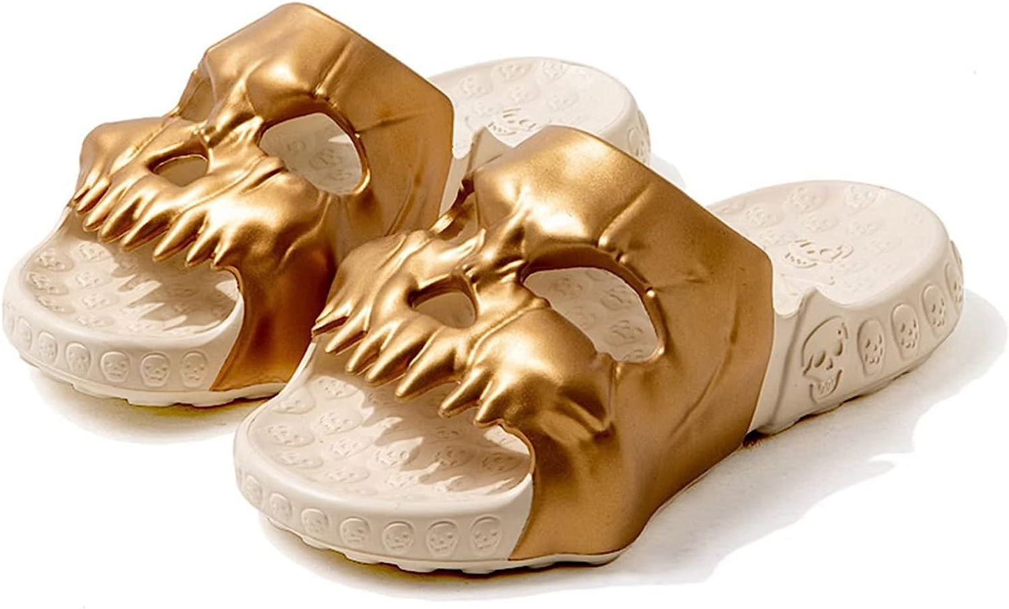 THATLILSHOP Beige Gold / 9-10 Women/7.5-8.5 Men Skull Cloud Slippers