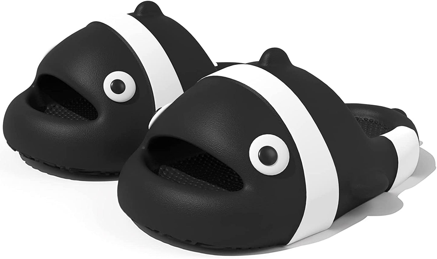 THATLILSHOP Black / 11-12 Women/10-11 Men Cartoon Clown Fish Family Slides