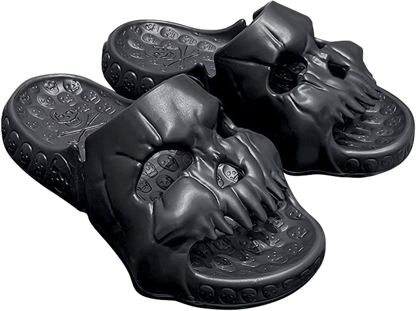 THATLILSHOP Black / 6.5-7.5 Women/5-6 Men Skull Cloud Slippers