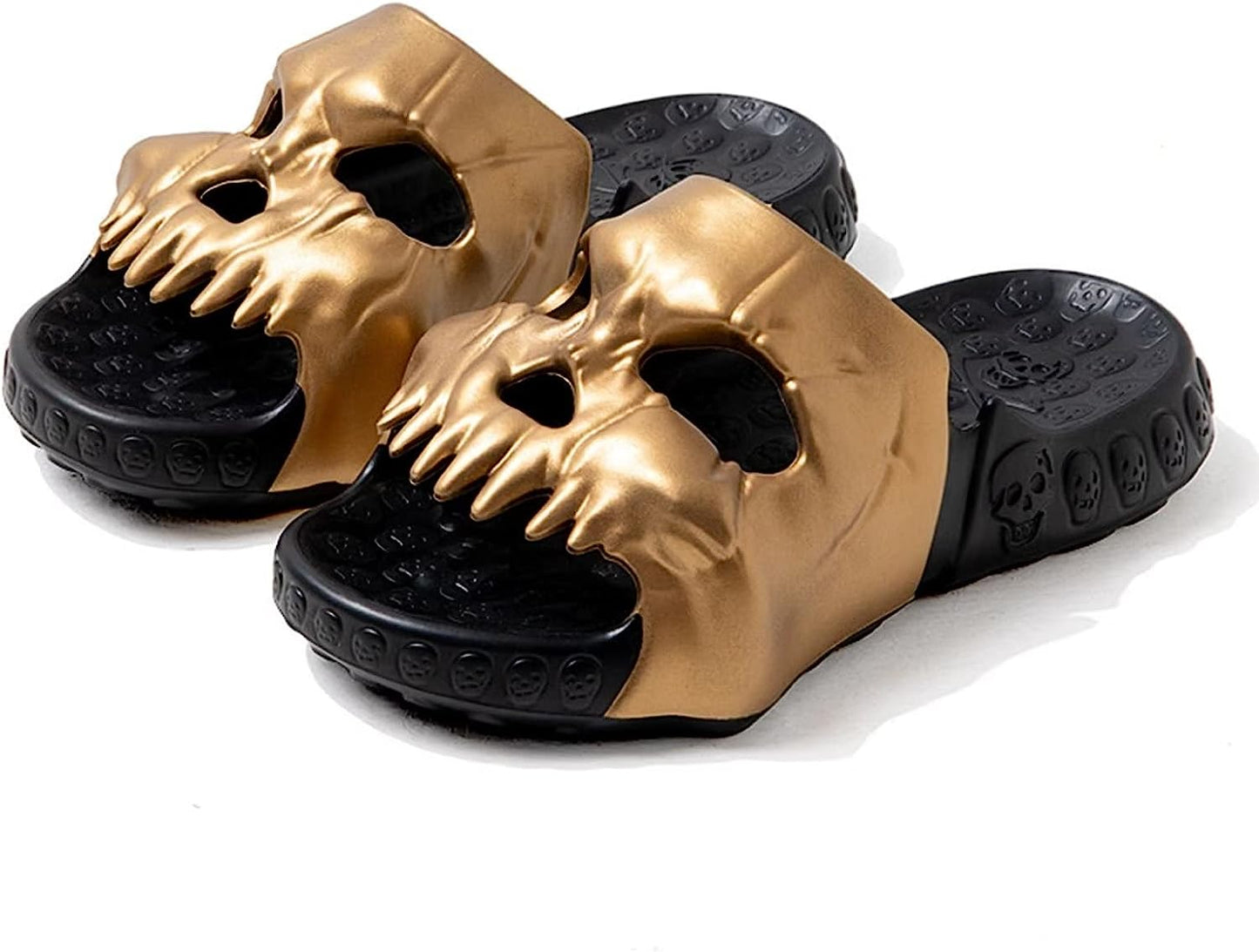 THATLILSHOP Black Gold / 5-6 Women/3.5-4.5 Men Skull Cloud Slippers