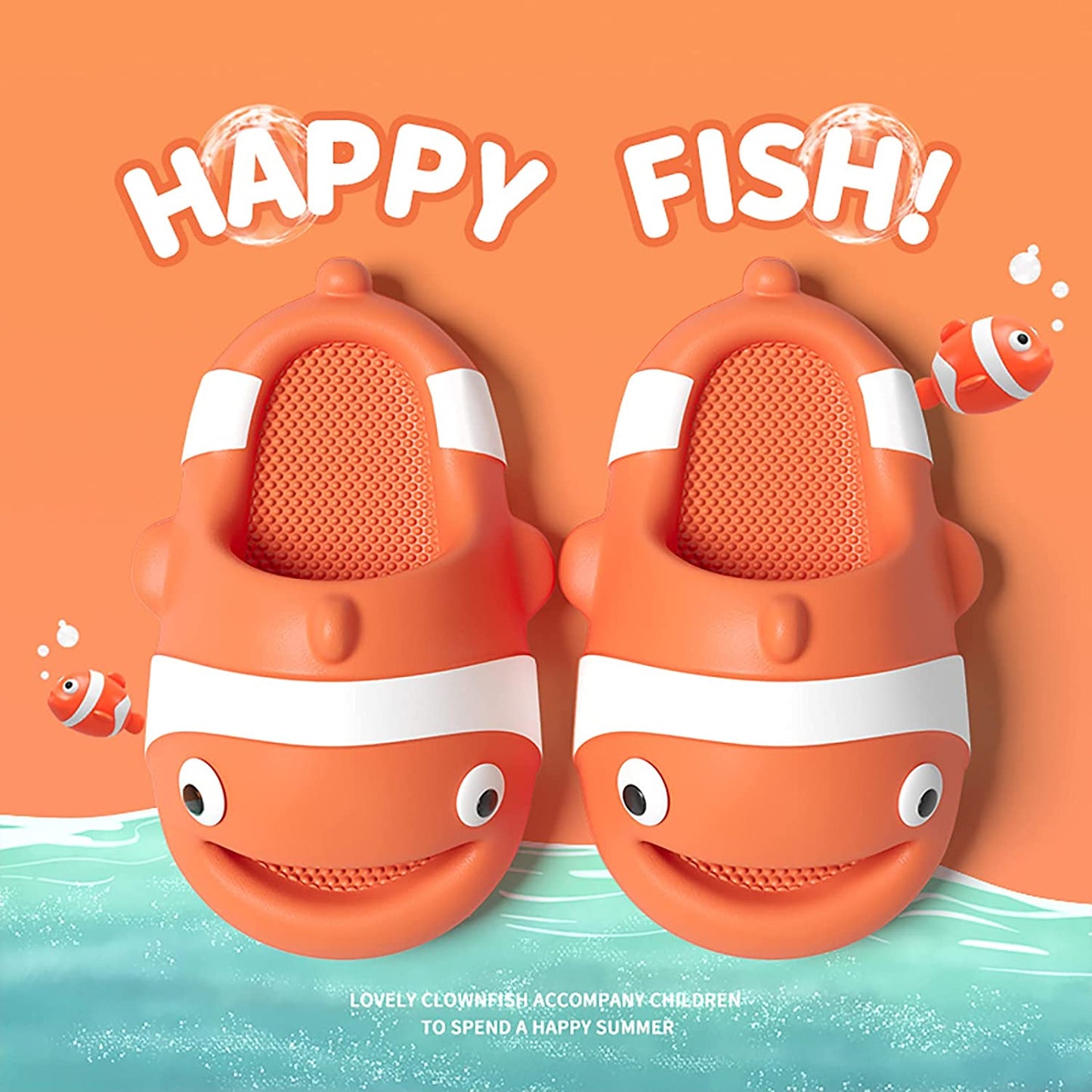 THATLILSHOP Cartoon Clown Fish Family Slides
