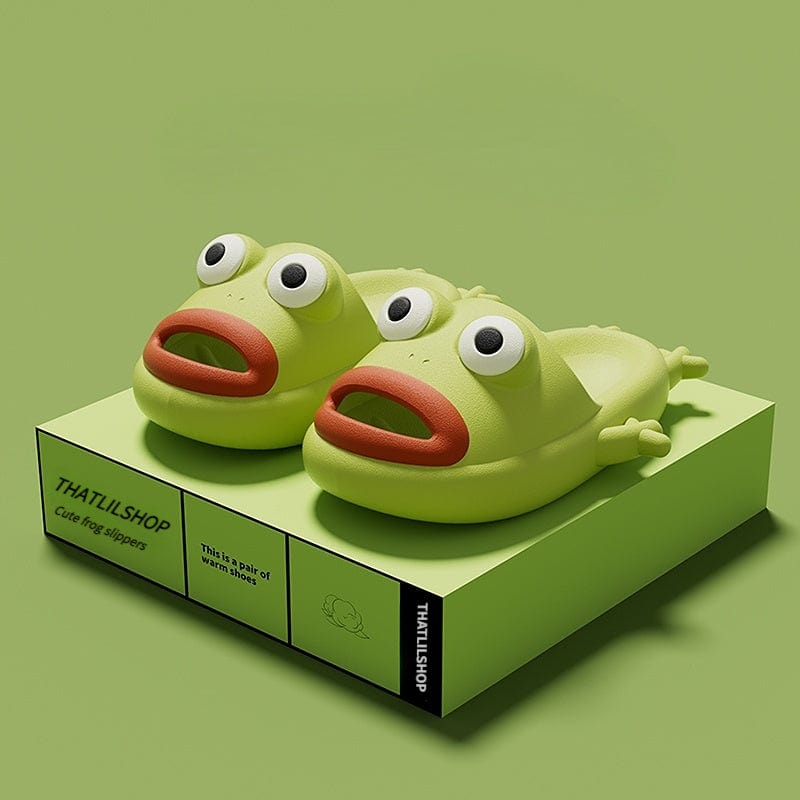 Thatlilshop Cute cartoon quirky frog slippers(Buy 2 free shipping)