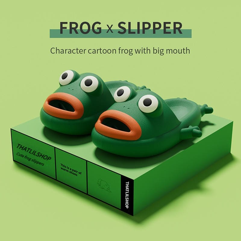 Thatlilshop Cute cartoon quirky frog slippers(Buy 2 free shipping)