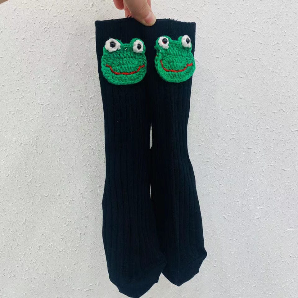 Thatlilshop Cute cartoon quirky frog slippers(Get free socks)