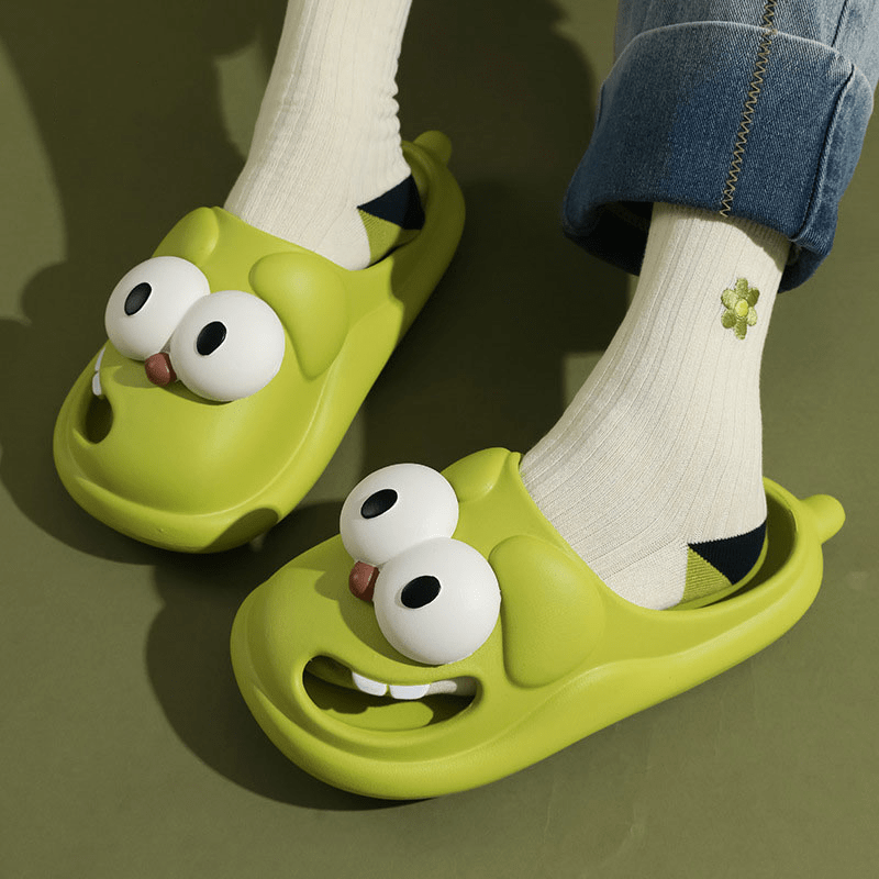 Thatlilshop Funny big-eyed dog slippers