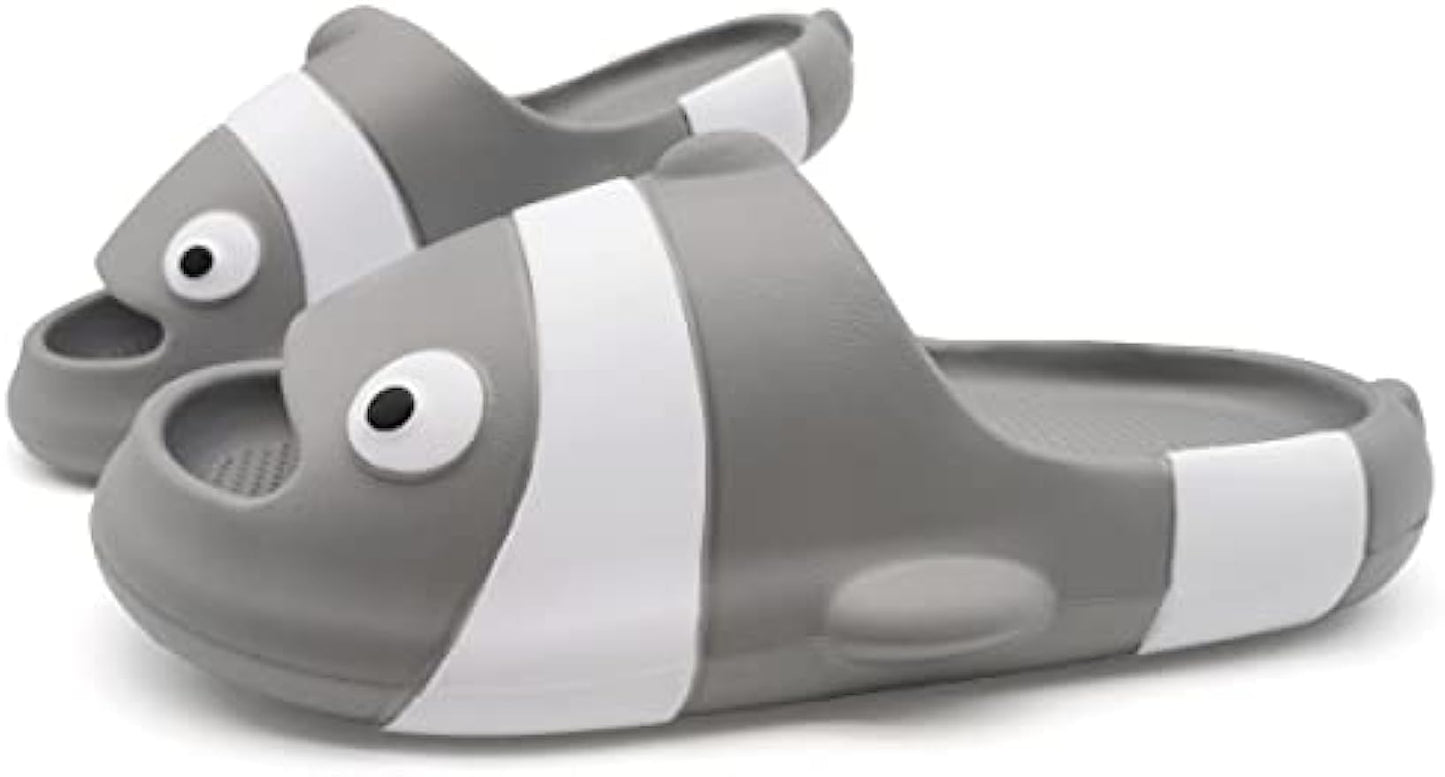 THATLILSHOP Grey / 12.5-13 Little Kid Cartoon Clown Fish Family Slides