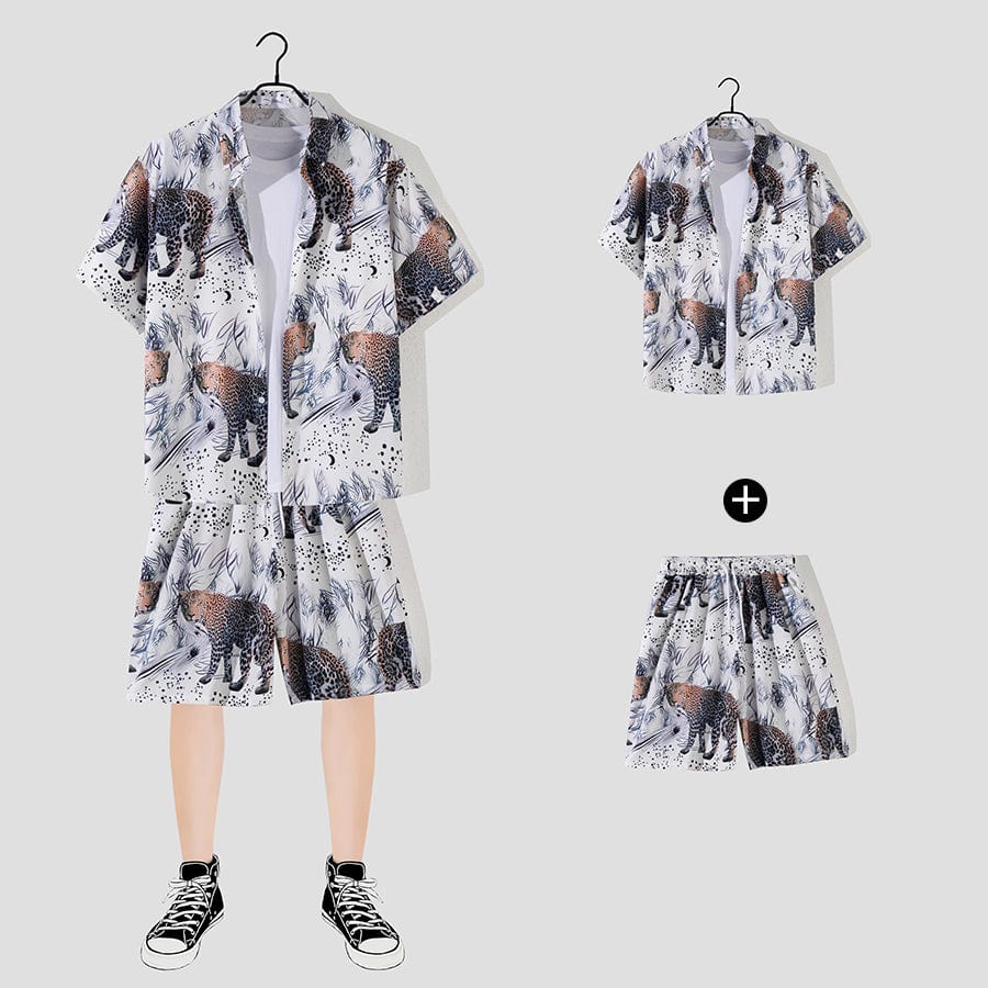 THATLILSHOP Hawaiian Beach Style Shirt & Shorts Set