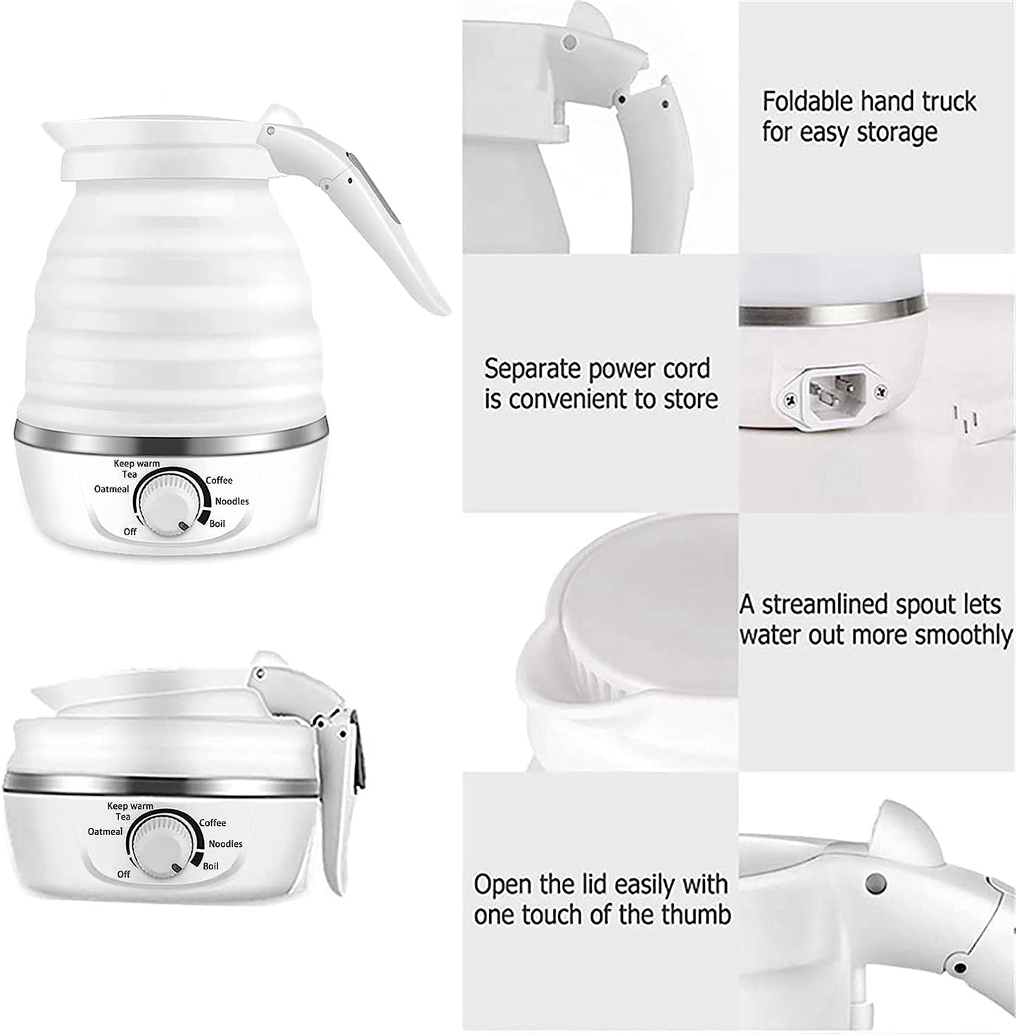 THATLILSHOP White Travel Electric Kettle
