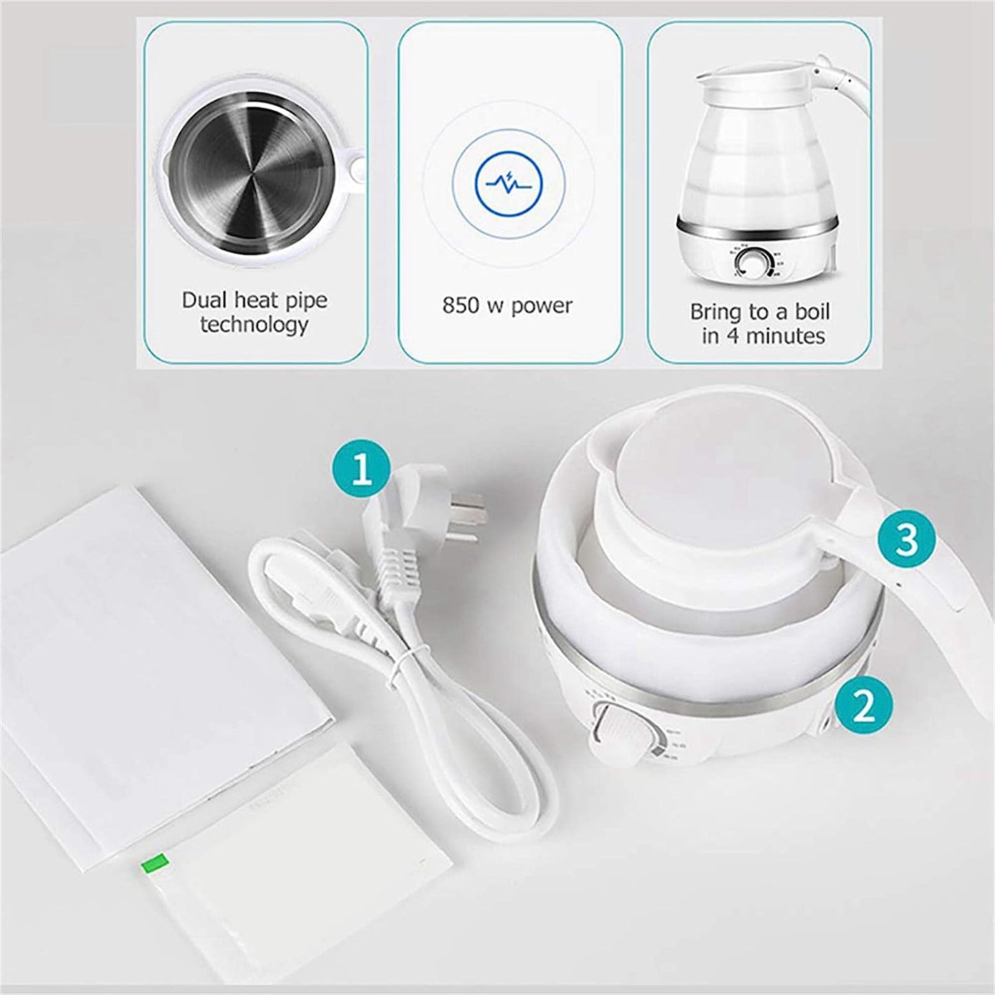 THATLILSHOP White Travel Electric Kettle