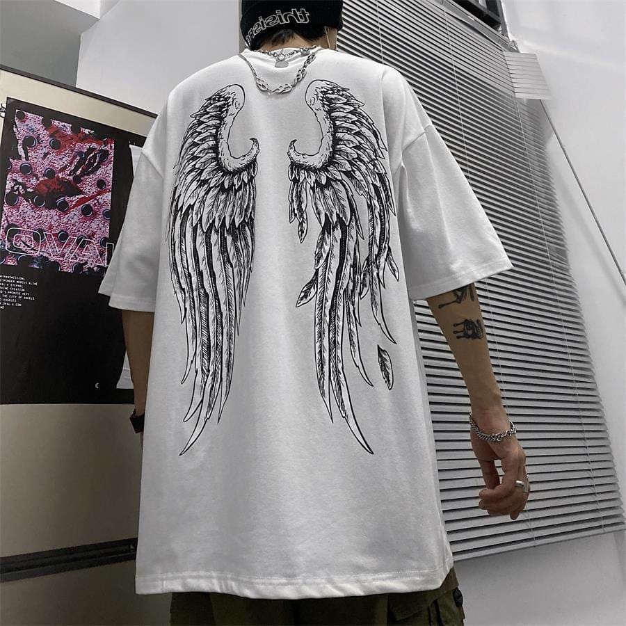 THATLILSHOP Wings White Summer T-shirt