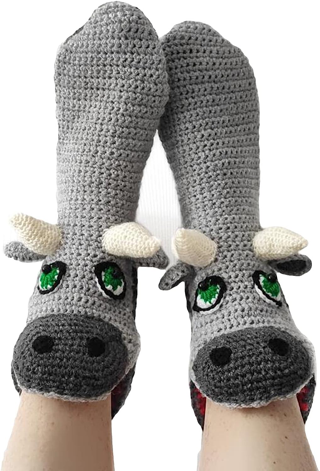 THATLILSHOP One Size / Cow Gray Women Men Novelty Animal Pattern Socks Crazy Funny Knit Crocodile Socks Funny Gifts