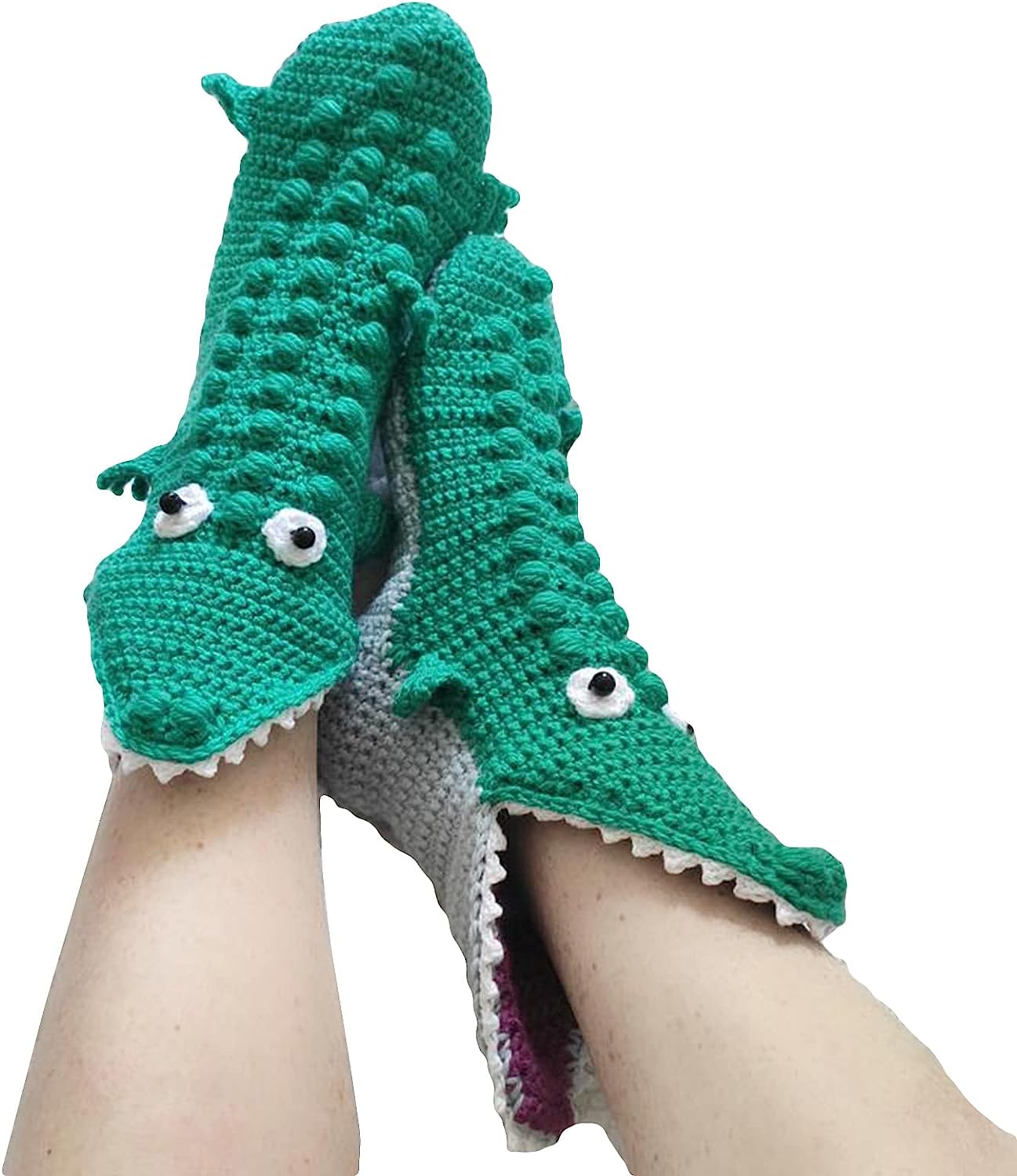 THATLILSHOP One Size / Crocodile Green Women Men Novelty Animal Pattern Socks Crazy Funny Knit Crocodile Socks Funny Gifts