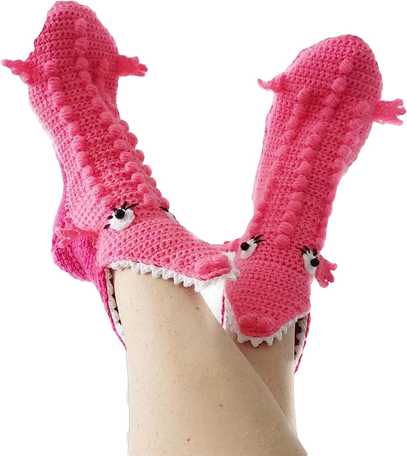THATLILSHOP One Size / Crocodile Pink Women Men Novelty Animal Pattern Socks Crazy Funny Knit Crocodile Socks Funny Gifts
