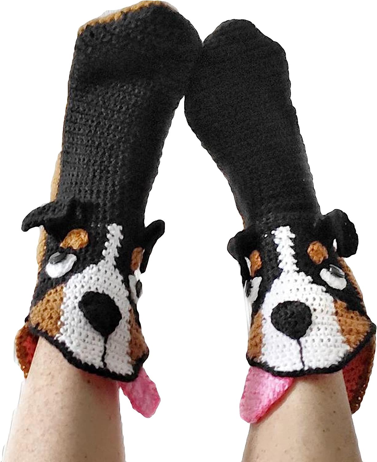 THATLILSHOP One Size / Dog Black Women Men Novelty Animal Pattern Socks Crazy Funny Knit Crocodile Socks Funny Gifts