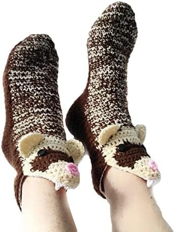 THATLILSHOP One Size / Ferret Women Men Novelty Animal Pattern Socks Crazy Funny Knit Crocodile Socks Funny Gifts