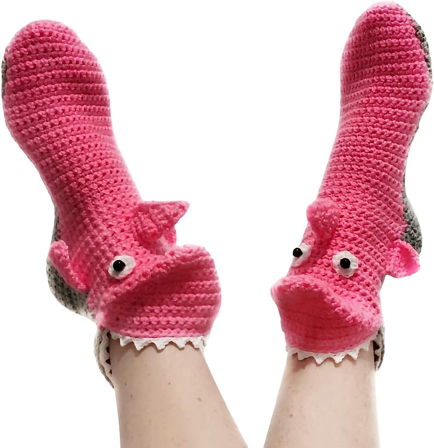 THATLILSHOP One Size / Pink Shark Women Men Novelty Animal Pattern Socks Crazy Funny Knit Crocodile Socks Funny Gifts