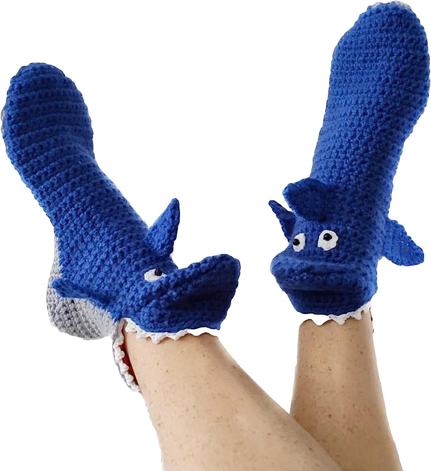THATLILSHOP One Size / Shark Blue Women Men Novelty Animal Pattern Socks Crazy Funny Knit Crocodile Socks Funny Gifts