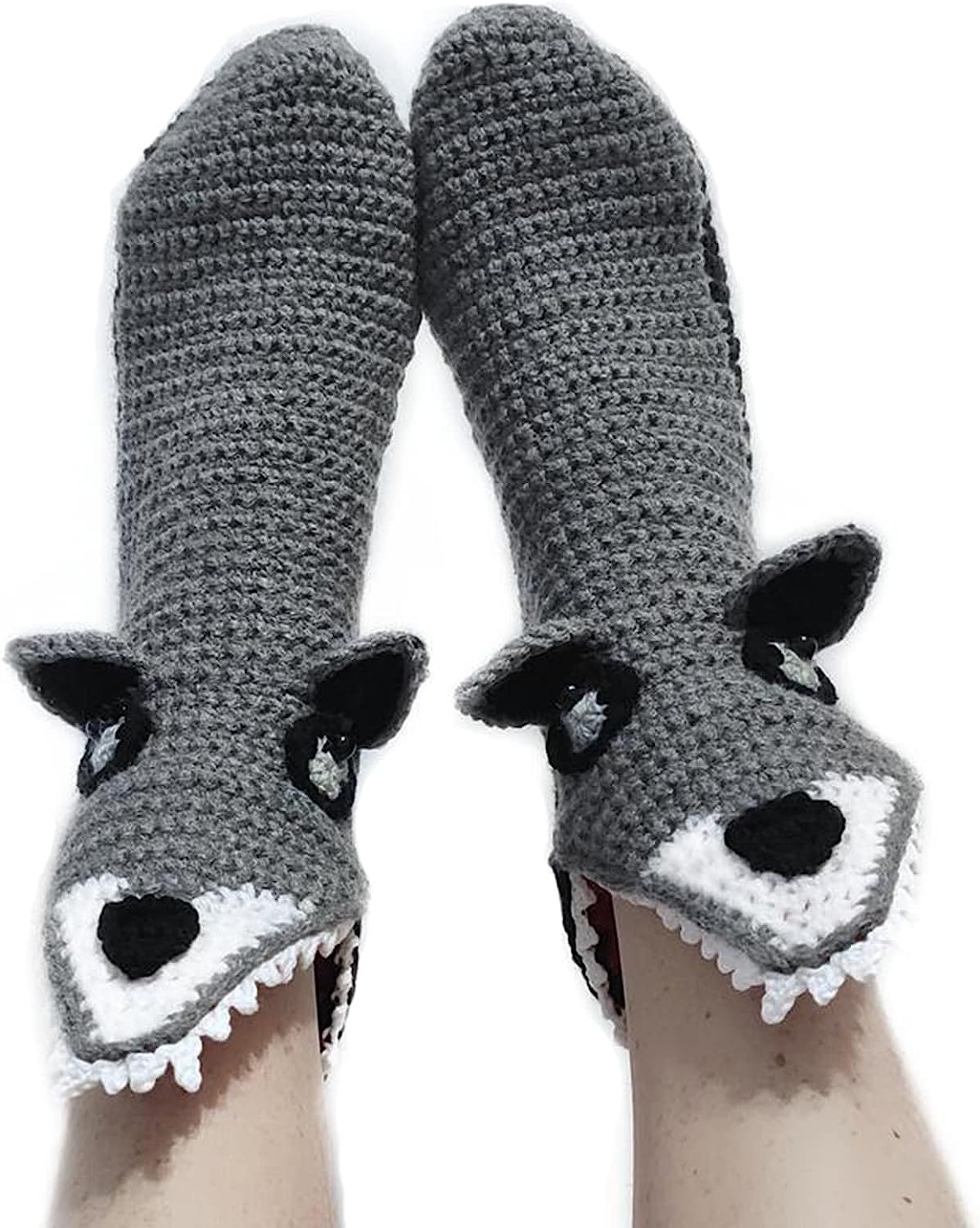 THATLILSHOP One Size / Wolf Women Men Novelty Animal Pattern Socks Crazy Funny Knit Crocodile Socks Funny Gifts