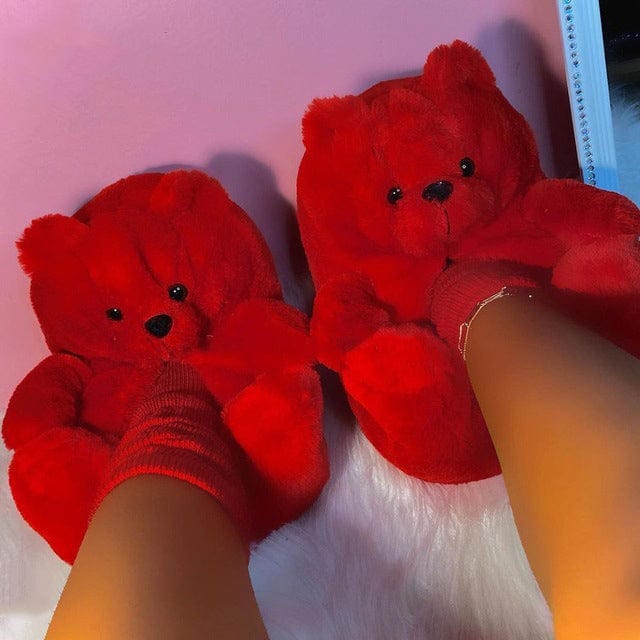 Aisle Puff Red / One size fits all BEAR - SLIPPERS