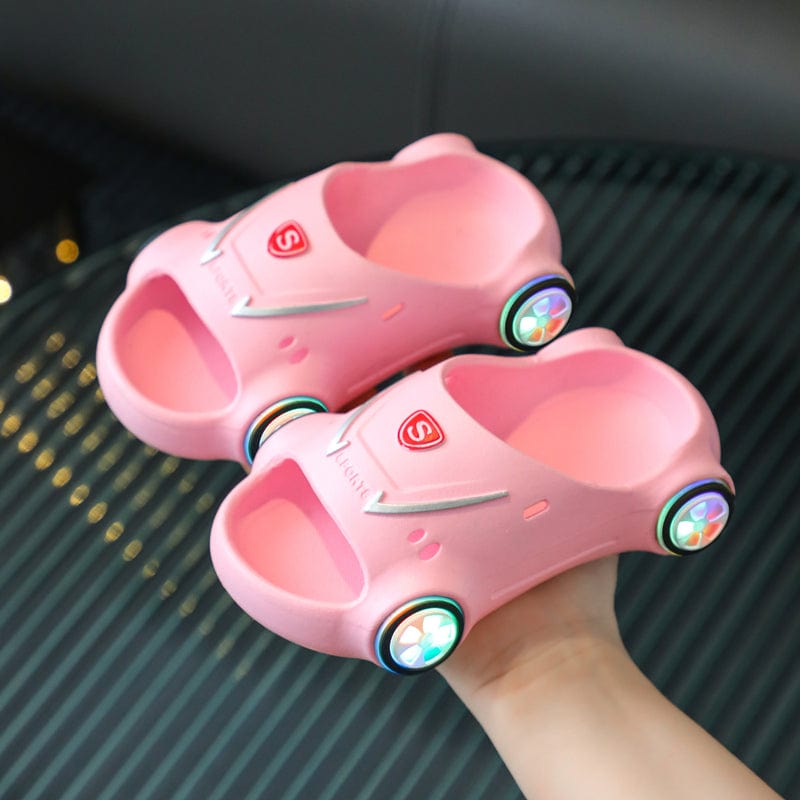 Thatlilshop 6-5.7in / Pink 2023 New Sports Car Style Kids Luminous Slippers