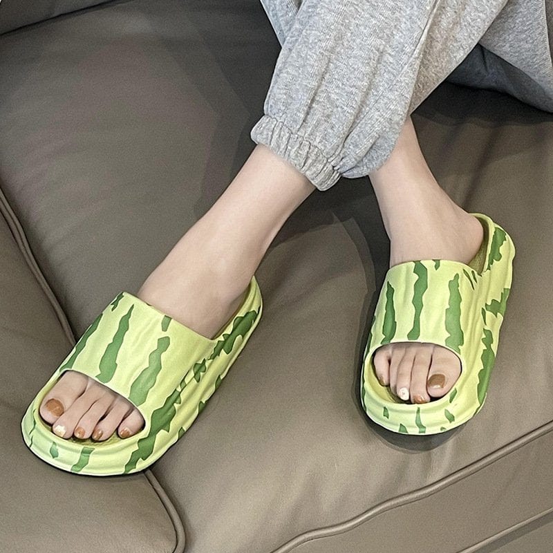 Thatlilshop Watermelon tiger print slippers